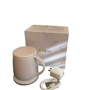 Tease Smart Heated Mug Kit 2.0 Grey Lilac Porcelain Cup with Wireless Charger